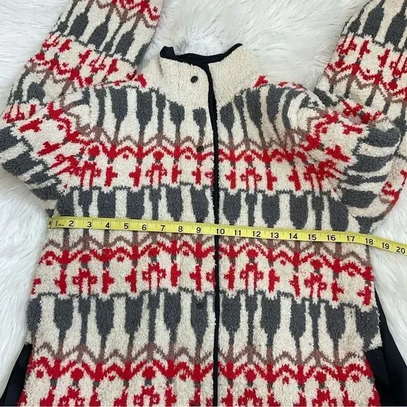 Anthropologie Sleeping On Snow Intarsia fair isle wool blend sweater cardigan S - Picture 11 of 14